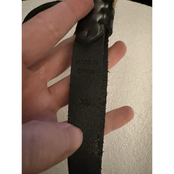 RARE Polo Ralph Lauren Black Leather D Ring Brass Tri Equestrian Belt XL